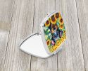 Manchester Terrier in Sunflowers Compact Mirror Decorative Travel Makeup Mirror for Women Girls Gifts Pocket Makeup Mirror Folding Handheld