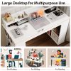 Office Computer Desk with Dual 3 Tier Bookshelf and Monitor Shelf