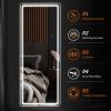 LED aluminum alloy frameless rounded rectangular silver full-length mirror with stand 63 * 16 * 1 inch Bathroom Vanity Mirror for Bedroom Entryway