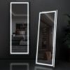 LED aluminum alloy right angled rectangular white full-length mirror with stand 63 * 20 * 1 inch Bathroom Vanity Mirror for Bedroom Entryway