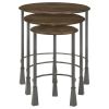 Natural and Gunmetal 3-Piece Nesting Table