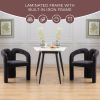 COOLMORE Contemporary Designed Velvet Fabric Upholstered Accent/Dining Chair /Barrel Side Chairs Kitchen Armchair for Living Room set of 2 (Black Velv