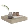 Floating Wall Shelves 2 pcs Oak 9.1"x9.3"x1.5" MDF