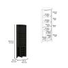 Corner Bar Cabinet, Three Shelves, Eight Built-in Wine Rack, Two Side Shelves, Black