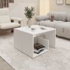 Vega Side Table in Melamine With Open Storage, White