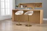 COOLMORE Swivel Bar Stools Set of 2 Adjustable Counter Height Chairs with Footrest for Kitchen, Dining Room 2PC/SET