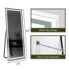LED aluminum alloy right angled rectangular white full-length mirror with stand 63 * 20 * 1 inch Bathroom Vanity Mirror for Bedroom Entryway
