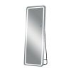LED aluminum alloy frameless rounded rectangular silver full-length mirror with stand 63 * 16 * 1 inch Bathroom Vanity Mirror for Bedroom Entryway