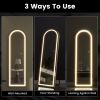 LED aluminum alloy frameless right angled arched silver full-length mirror with stand 63 * 20 * 1 inch Bathroom Vanity Mirror for Bedroom Entryway