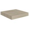 Floating Wall Shelves 2 pcs Oak 9.1"x9.3"x1.5" MDF