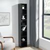 8-Tier Media Tower Rack, CD DVD Slim Storage Cabinet with Adjustable Shelves, Tall Narrow Bookcase Display Bookshelf for Home Office