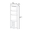 Corner Bar Cabinet, Three Shelves, Eight Built-in Wine Rack, Two Side Shelves, Black