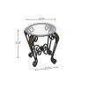 Tempered Glass Surface Coffee Table Set of 3, Decor Elliptical Coffee Table with Round End Side Tables