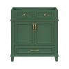 30'' Bathroom Vanity without Top,Solid Wood Frame Bathroom Storage Cabinet with Soft Closing Doors,Frame Bathroom Storage Cabinet Only, Retro Style