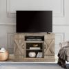 American retro TV Stand Farmhouse Classic Media TV Stand Antique Entertainment for TV up to 50" with Open and Closed Storage Space, Gray Wash