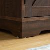 Farmhouse Coffee Bar Cabinet Bar Cabinet with Wine Rack Barn Door Buffet Sideboard Cabinet with Drawer, Adjustable Storage Shelves, Living Room