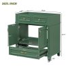 30'' Bathroom Vanity without Top,Solid Wood Frame Bathroom Storage Cabinet with Soft Closing Doors,Frame Bathroom Storage Cabinet Only, Retro Style