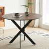 42.1" Table Mid-century Dining Table for 4-6 people With Round Mdf Table Top, Pedestal Dining Table, End Table Leisure Coffee Table,cross leg