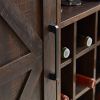 Farmhouse Coffee Bar Cabinet Bar Cabinet with Wine Rack Barn Door Buffet Sideboard Cabinet with Drawer, Adjustable Storage Shelves, Living Room