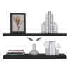Ecco 31.5" Wide Floating Shelves Set of 2, Shelves for Wall Decor for Bedroom, Bathroom Storage Shelves, Book Shelves for Living Room