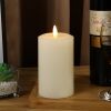 Flameless Flickering LED Candles Battery Operated with 6H Timer, Warm Light Real Wax Pillar Votive 3D Wick Candles