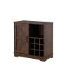 Farmhouse Coffee Bar Cabinet Bar Cabinet with Wine Rack Barn Door Buffet Sideboard Cabinet with Drawer, Adjustable Storage Shelves, Living Room