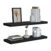 Ecco 31.5" Wide Floating Shelves Set of 2, Shelves for Wall Decor for Bedroom, Bathroom Storage Shelves, Book Shelves for Living Room