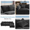 112.2" L-Shape Chenille Upholstered Sofa for Living Room Modern Luxury Sofa Couch with Ottoman and 5 Pillows for Living Room