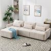 113.3" Convertible Sectional Sofa Couch 3-Seat L-Shaped Sofa with Movable Ottoman and USB for Apartment, Living Room, Bedroom