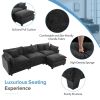 112.2" L-Shape Chenille Upholstered Sofa for Living Room Modern Luxury Sofa Couch with Ottoman and 5 Pillows for Living Room