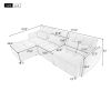 113.3" Convertible Sectional Sofa Couch 3-Seat L-Shaped Sofa with Movable Ottoman and USB for Apartment, Living Room, Bedroom