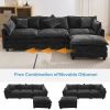 112.2" L-Shape Chenille Upholstered Sofa for Living Room Modern Luxury Sofa Couch with Ottoman and 5 Pillows for Living Room